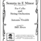 Sonata in E Minor sheet music cover